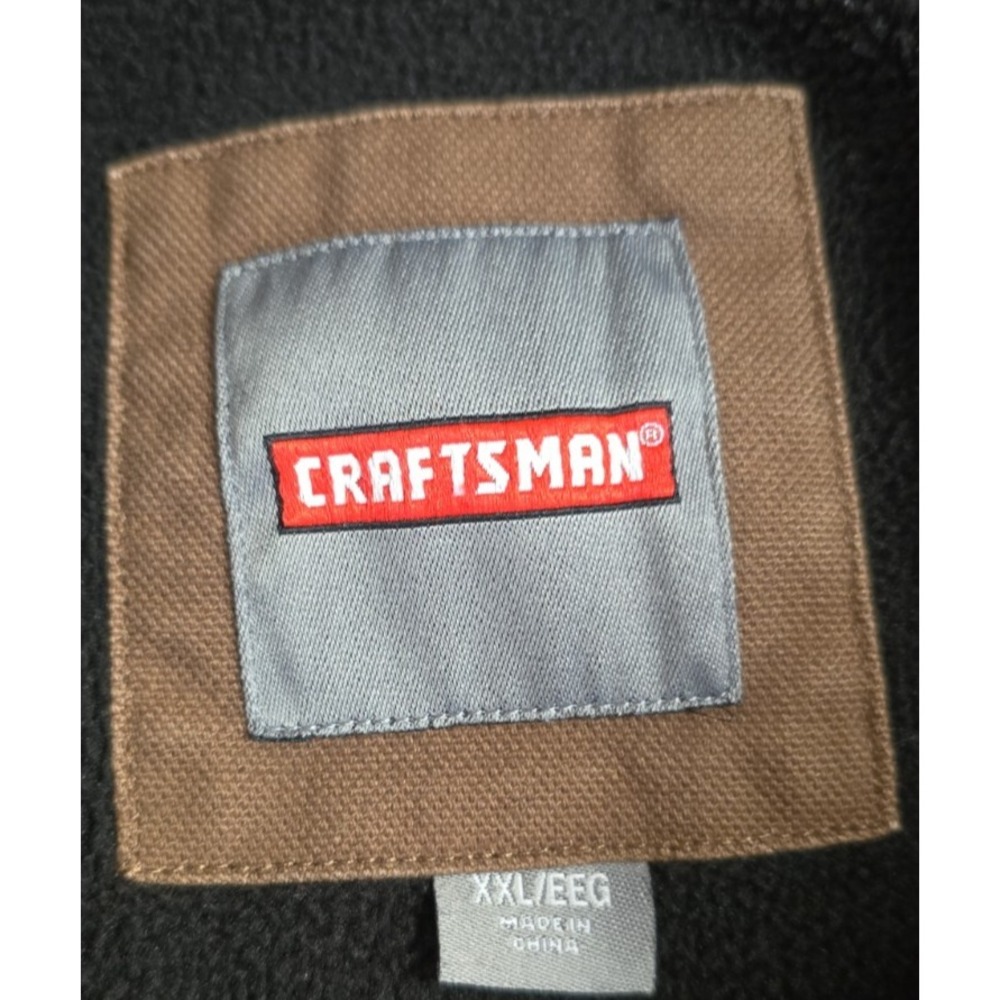 Craftsman Men's Canvas Chore Coat Fleece Lined Brown Winter Coat Jacket XXL - Picture 8 of 9